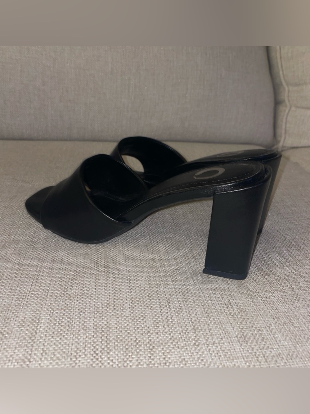 Journee Collection Black Block Heel Slide Mules